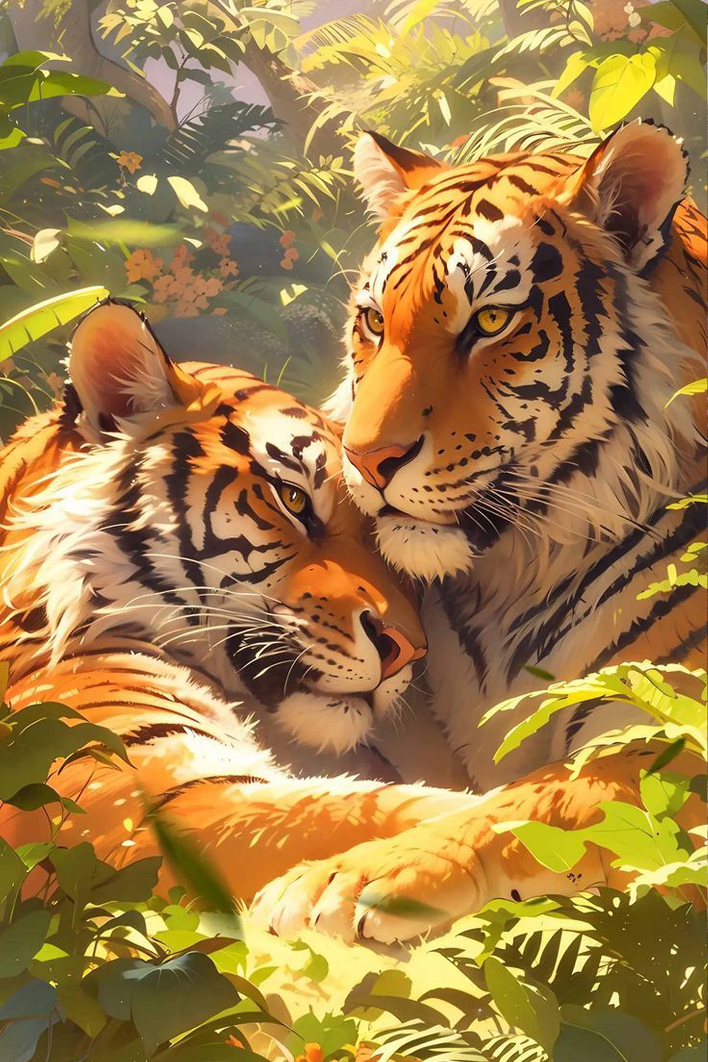 Loving Tiger Couple Diamond Painting Kit