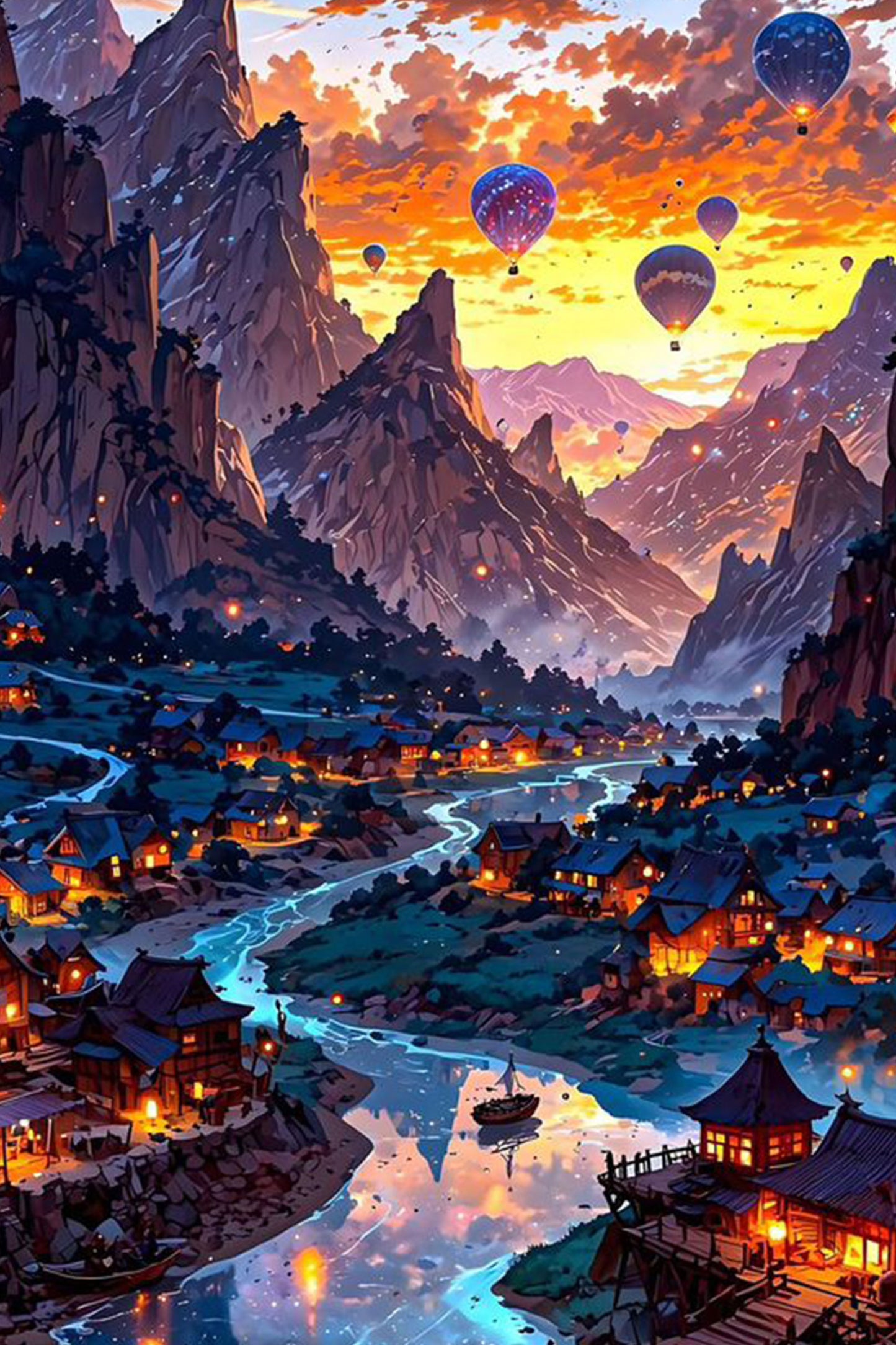 Mountain Balloon Valley Paint by Numbers Kit