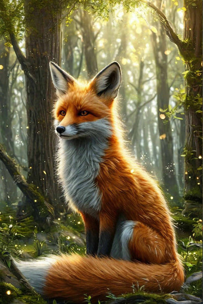 Majestic Fox in Forest Diamond Painting Kit