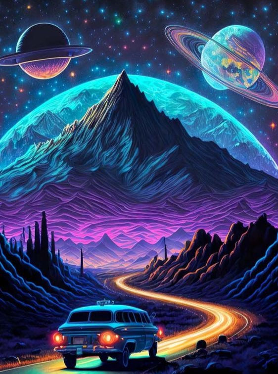 Ride to cosmos | Paint by diamonds kit