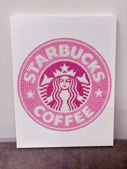 Pink Coffee Magic Bedazzling Canvas Kit