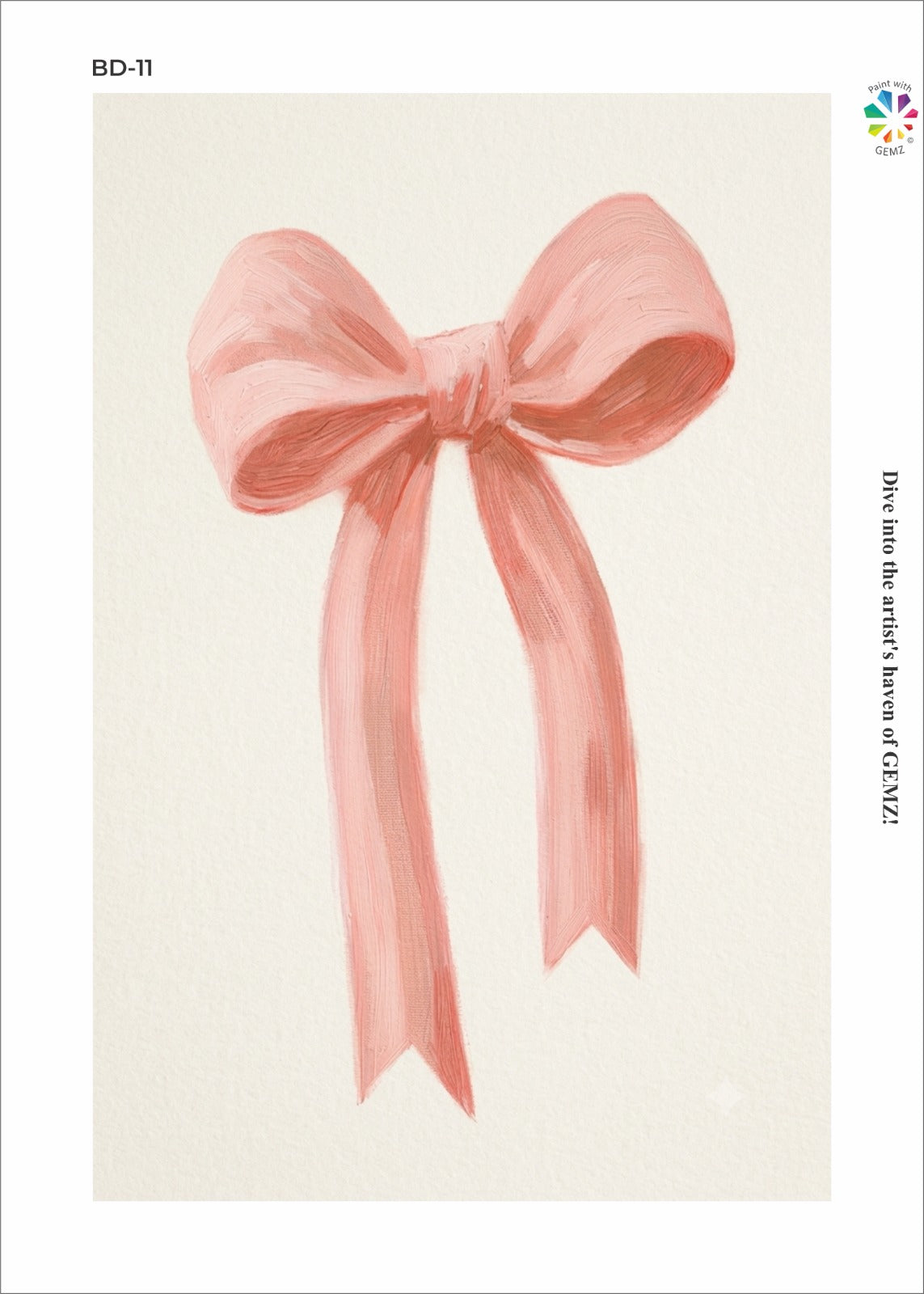 Preppy Pink Bow Bedazzling Canvas Kit