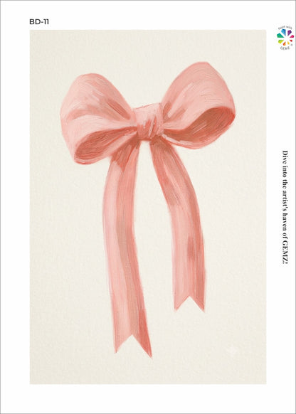 Preppy Pink Bow Bedazzling Canvas Kit