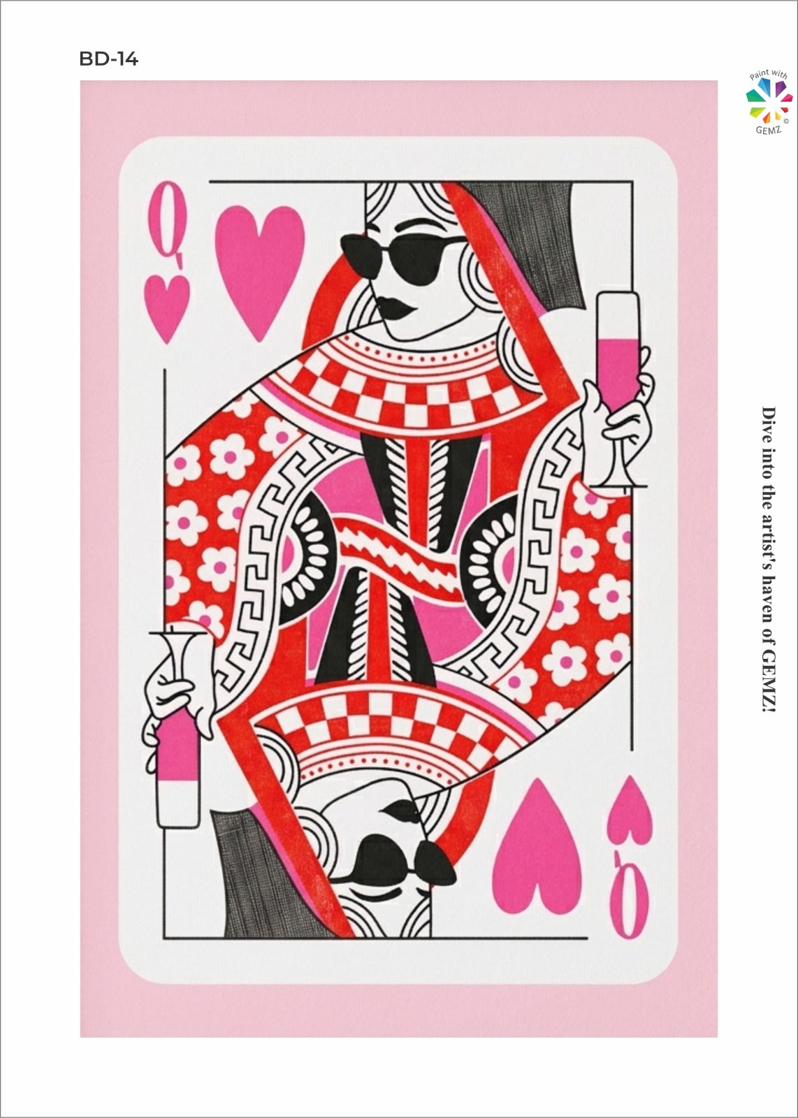 Queen of Hearts Bedazzling Canvas Kit