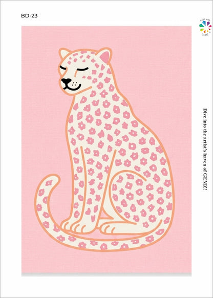 Preppy Pink Leopard Bedazzling Canvas Kit