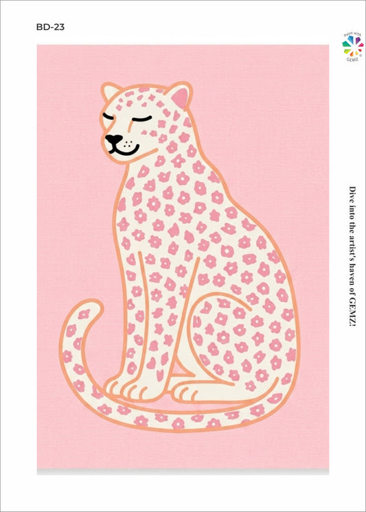 Preppy Pink Leopard Bedazzling Canvas Kit