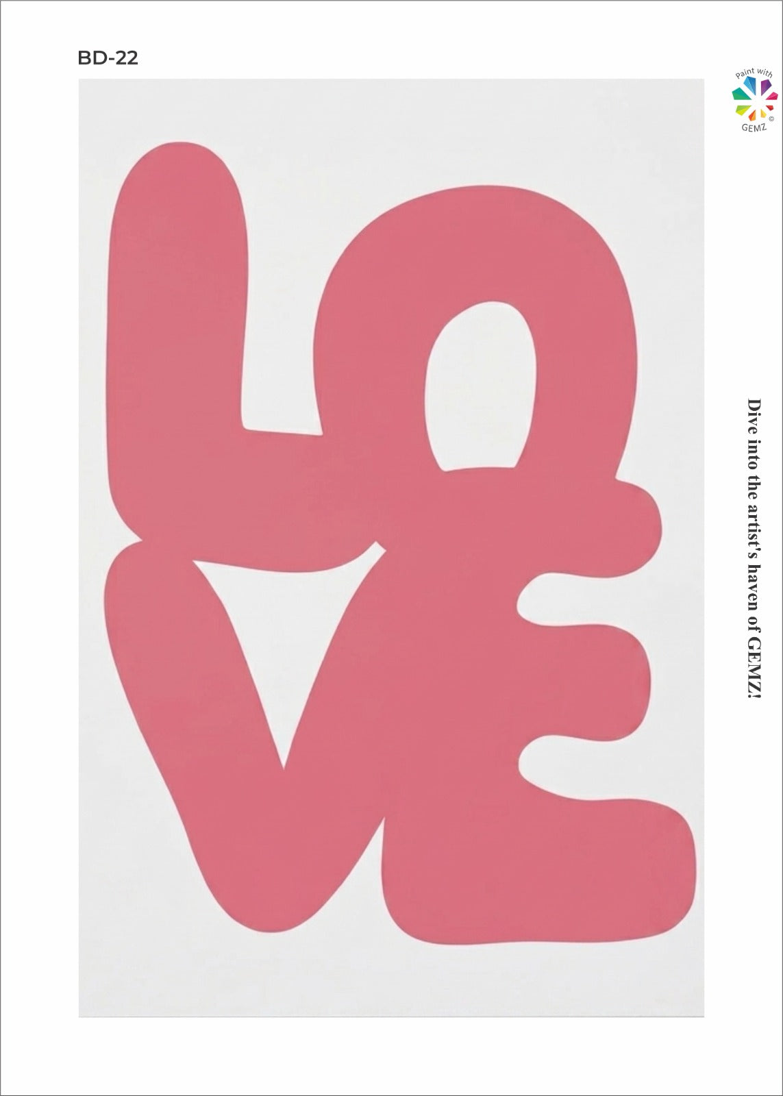 Pink Bubble Love Bedazzling Canvas Kit