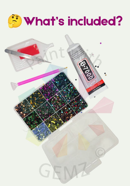 12 Colours DIY Bedazzling Kit