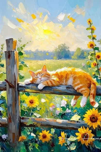 The Lazy Cat Diamond Painting Kit