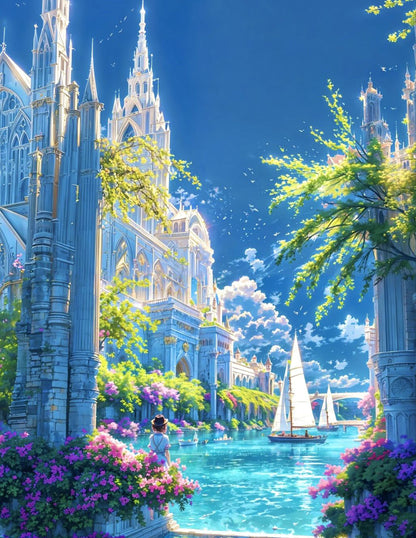 The Blooming Citadel Diamond Painting Kit