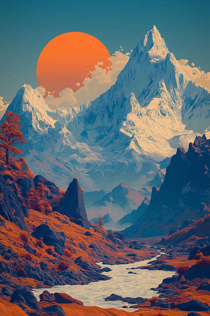 Valley of the Crimson Sun Diamond Painting Kit