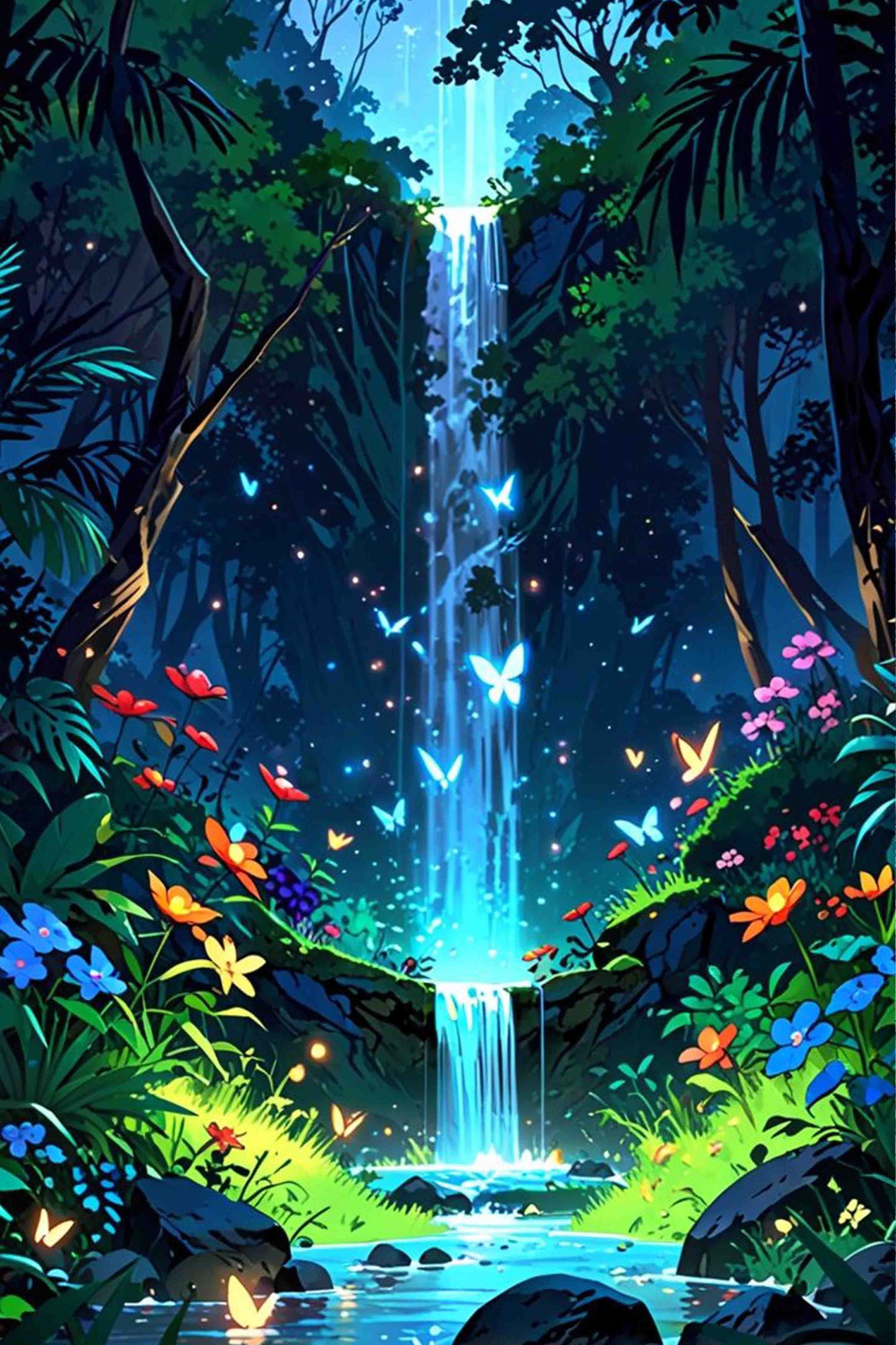 Mystical Forest Waterfall Diamond Painting Kit