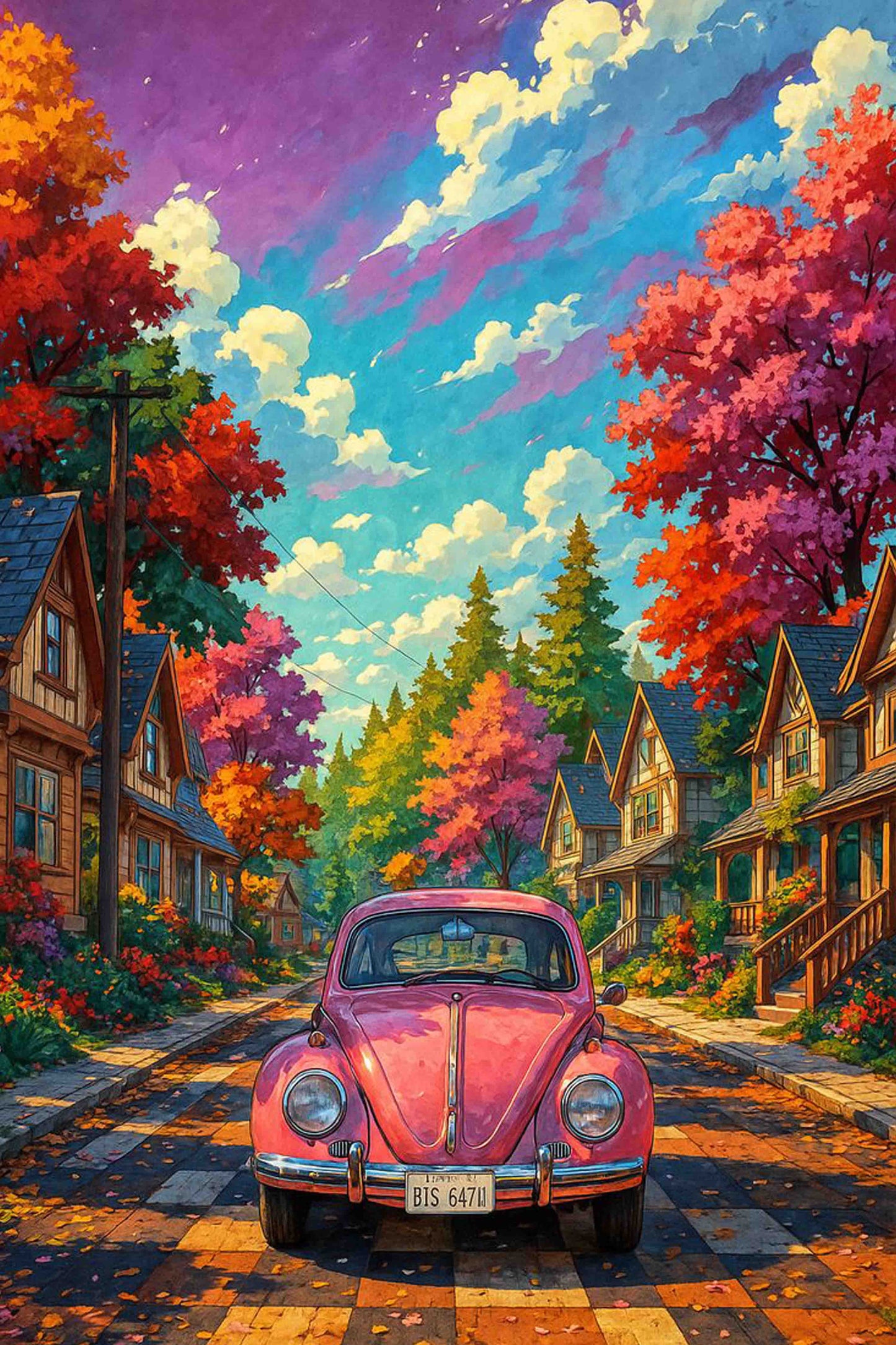 Vintage Ride Through Autumn Diamond Painting Kit