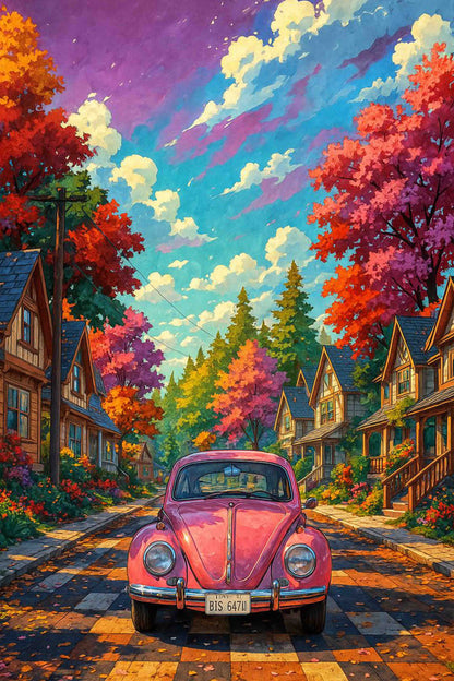 Vintage Ride Through Autumn Diamond Painting Kit