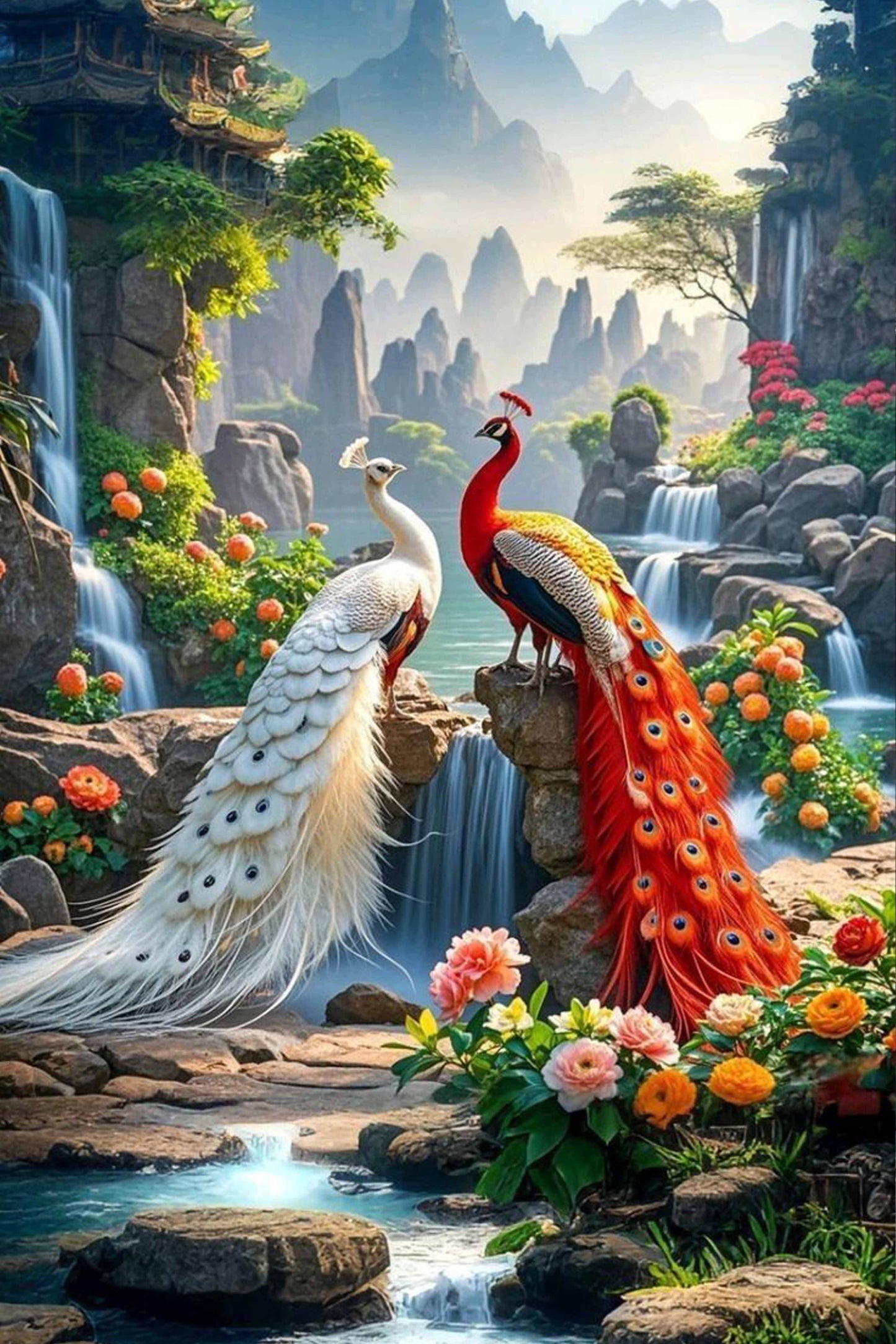 Fantasy Peacock Couple Diamond Painting Kit